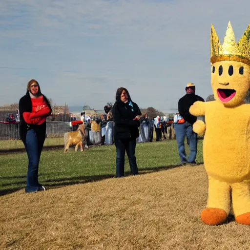 Image similar to wheat mascot wearing a crown