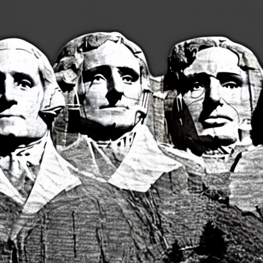 Prompt: mount rushmore but it's made of classified documents