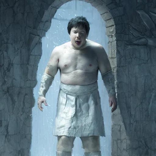 Prompt: michael mcintyre in a scene from game of thrones, anatomy, bathed in light, highly detailed, photorealistic, artstation, smooth, sharp focus, illustration, unreal engine 5, 8 k, art by artgerm and greg rutkowski and edgar maxence