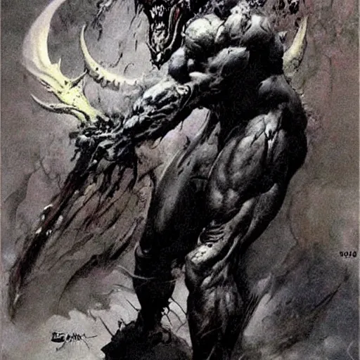 Image similar to demon by Frank Frazetta,fantasy artwork,bold,striking,masterpiece!!!!!!!!!!!!!!!!!!!