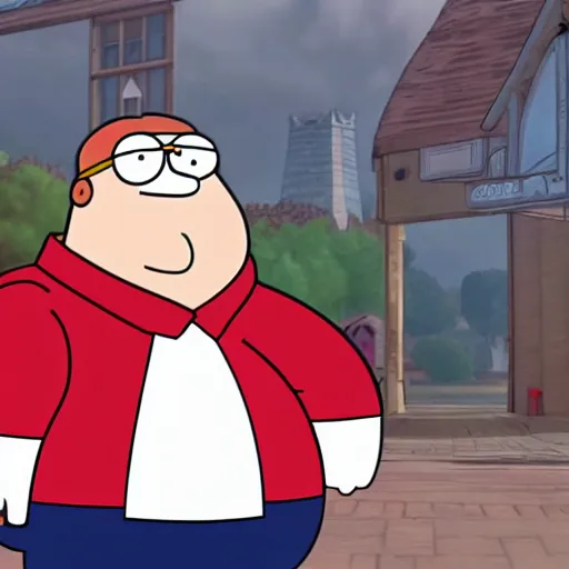 Image similar to Peter griffin is a all knowing god, mega-realistic graphics