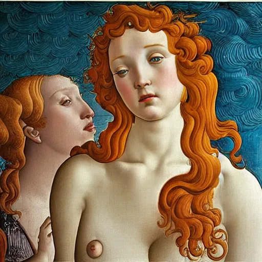 Prompt: christina hendricks as birth of venus by sandro botticelli,