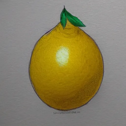 Image similar to professional liner sketch of a lemon