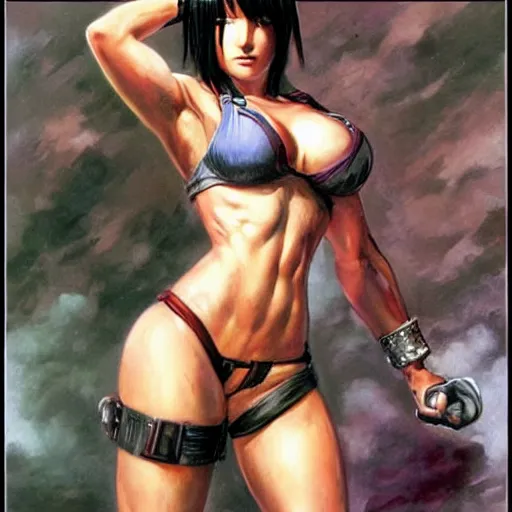 Image similar to tifa lockhart by frank franzetta