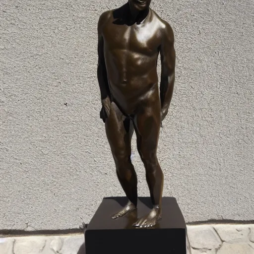 Image similar to bronze sculpture of a piero angela