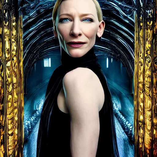 Prompt: cate blanchett , neo gothic, movie poster,