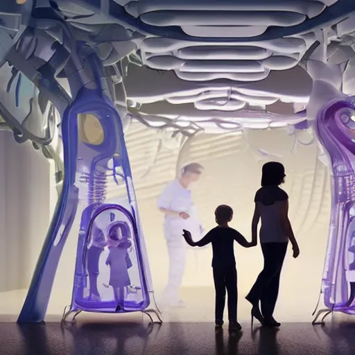 Prompt: a family scene from a future world where nanotechnology is ubiquitous