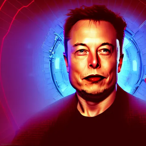 Image similar to elon musk inside the matrix, digital art, artistic, artistic colors, dramatic lighting, 8k