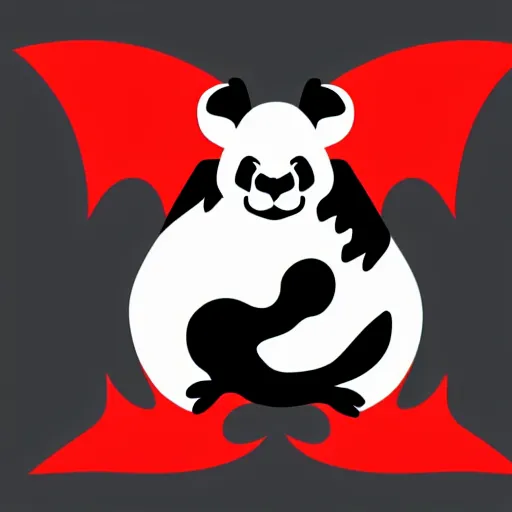 Image similar to vector art of welsh dragon and panda mixed, intercrossed, chimera, welsh flag, adobe illustrator