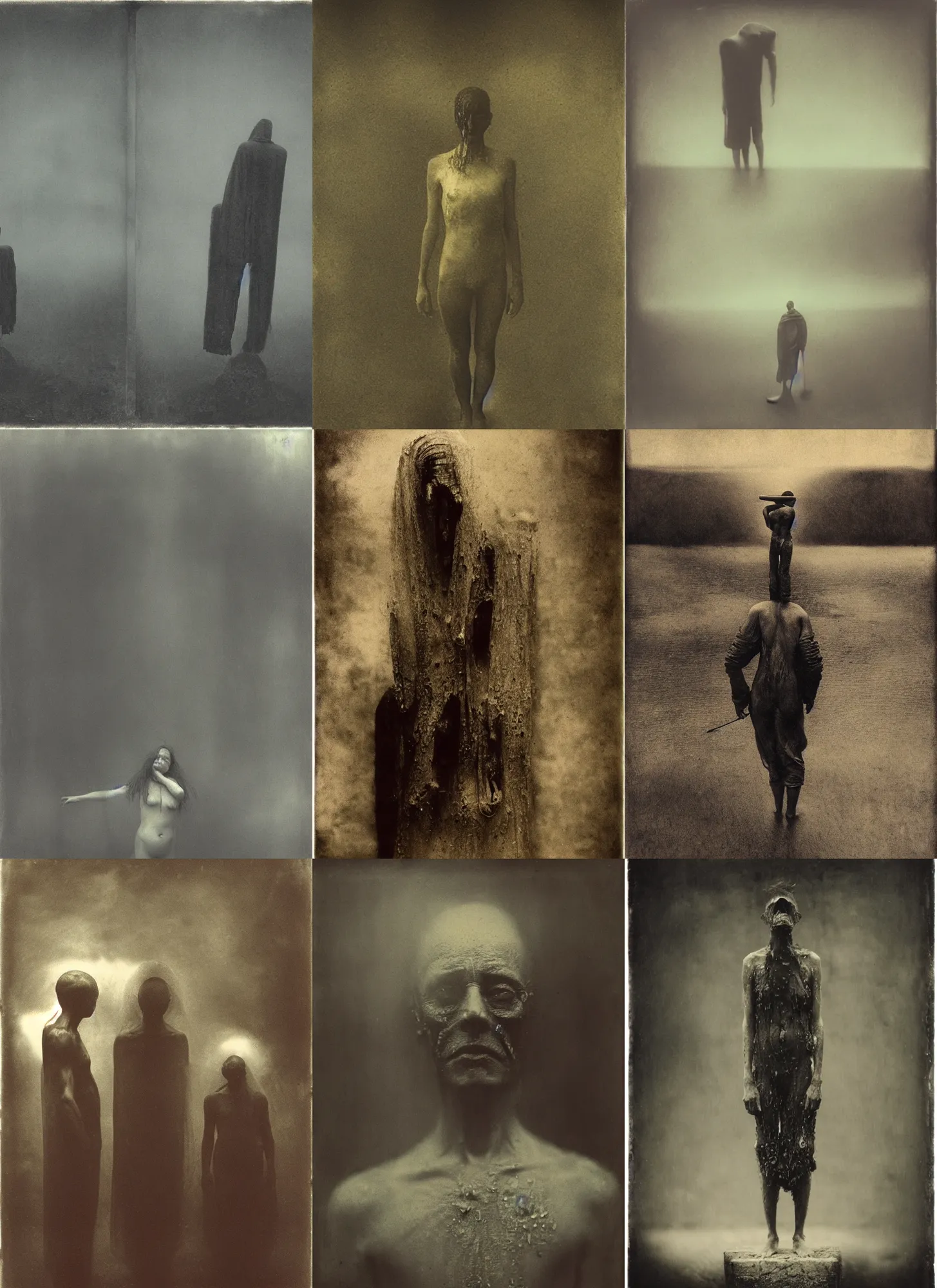 Prompt: wet plate photography, dusclops, beksinski