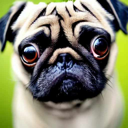 Prompt: a pug with a third eye