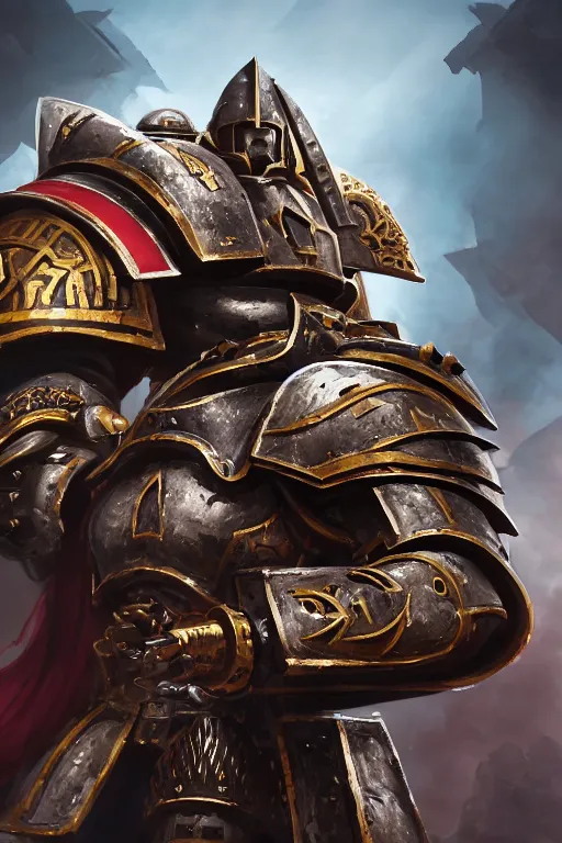 Image similar to armor portrait heros warhammer 4 0 k horus heresy fanart - the primarchs emperor by johannes helgeson animated with vfx concept artist & illustrator global illumination ray tracing hdr fanart arstation zbrush central hardmesh 8 k octane renderer comics stylized