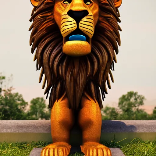 Prompt: anthropomorphic lion exquisite detail lion in hippie clothes, Streetwear, hippie fashion, sitting at the bus stop, trending on artstation, incredible detail, Graeme Base, 8k detail, gi, global illumination, physically based rendering, photoreal, small details, intricate complexity