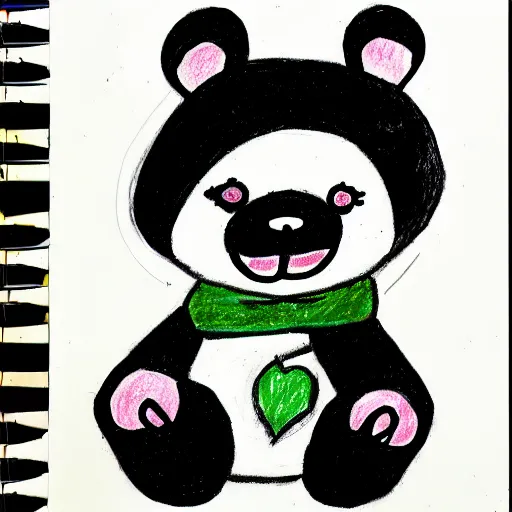 Cute Panda Kawaii Chibi Hand drawn Illustration | Poster