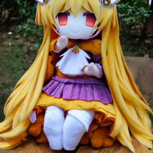 Image similar to cute fumo plush of a sun goddess, holy deity