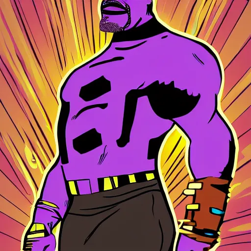 Image similar to stevie wonder as thanos, random artstyle