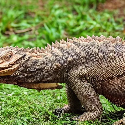Prompt: a hybrid between a komodo-dragon and a pangolin, national geographic file-photo, photography