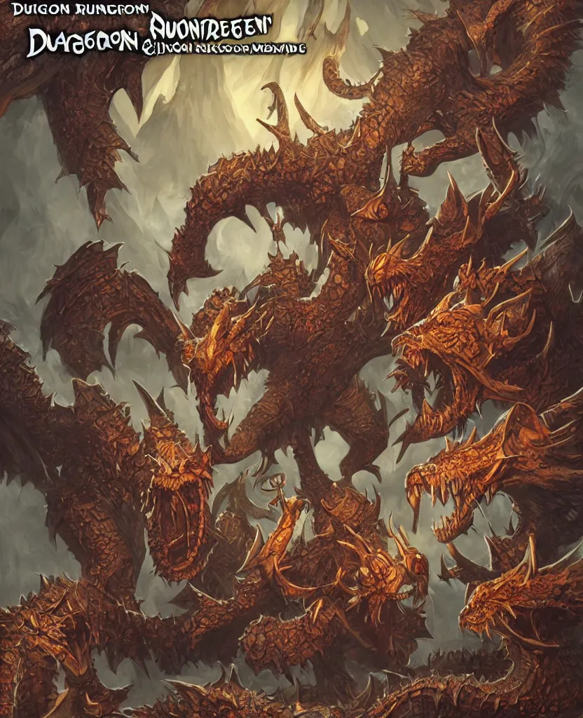 Image similar to dungeons and dragons monster manual cover, illustration, detailed, 4k