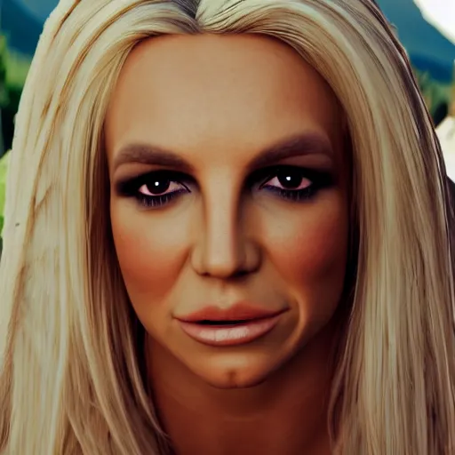 Prompt: a closeup photorealistic photograph of gender swap britney spears. mountains and trees. film still. brightly lit scene. this 4 k hd image is trending on artstation, featured on behance, well - rendered, extra crisp, features intricate detail, epic composition and the style of unreal engine.