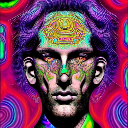 Image similar to An extremely psychedelic portrait of Rock N Roll, surreal, LSD, face, detailed, intricate, elegant, lithe, highly detailed, digital painting, artstation, concept art, smooth, sharp focus, illustration