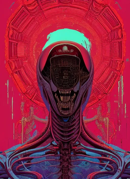 Prompt: symmetry!! stunning portrait of xenomorph, by victo ngai, kilian eng vibrant colors, dynamic lighting, digital art, winning award masterpiece, fantastically beautiful, illustration, aestheticly inspired by beksinski and dan mumford, upscale with simon stalenhag work, artstation, 8 k