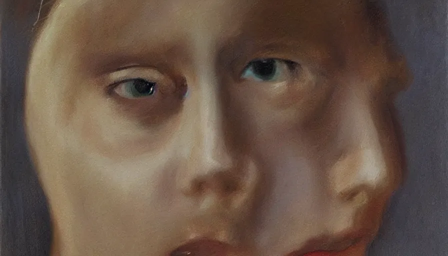 Prompt: painting by borremans, girl, detailed, stunning