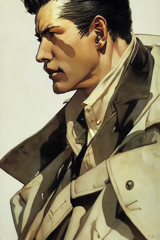 Prompt: attractive man, painting by j. c. leyendecker, yoji shinkawa, katayama bokuyo