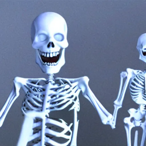 Image similar to skeleton laughing reaction image, movie still