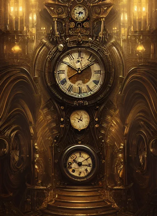 Image similar to the clocks made of men, au naturel, hyper detailed, digital art, trending in artstation, cinematic lighting, studio quality, smooth render, unreal engine 5 rendered, octane render, art style by klimt and nixeu and ian sprigger and wlop and krenz cushart