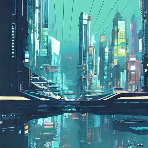 Image similar to cyberpunk city designed by Syd Mead, photorealistic, artstation