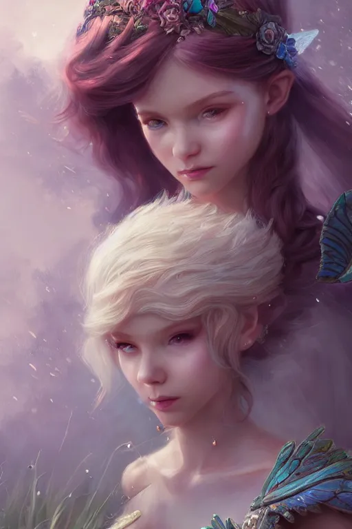 Image similar to fairy princess, highly detailed, d & d, fantasy, highly detailed, digital painting, trending on artstation, concept art, sharp focus, illustration, art by artgerm and greg rutkowski and fuji choko and viktoria gavrilenko and hoang lap