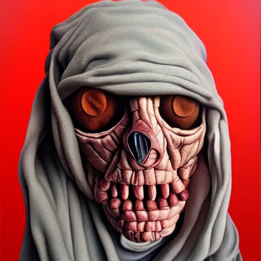 Prompt: leper messiah. by stephen, king hyperrealistic photorealism acrylic on canvas