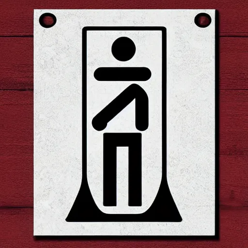 Prompt: bathroom sign man, digital art