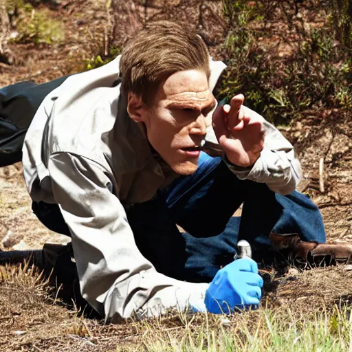 Image similar to Live Action Still of Jerma in Breaking Bad, real life, hyperrealistic, ultra realistic, realistic, highly detailed, epic, HD quality, 8k resolution, body and headshot, film still