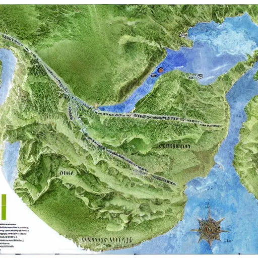 Image similar to map of nature reserverves with nature museums, marine museums, botanical museums, highly detailed, 8 k quality, hyper realistic