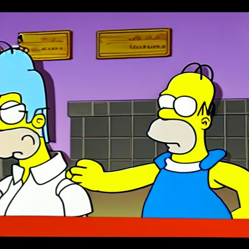 Prompt: Homer Simpson battle in Undertale