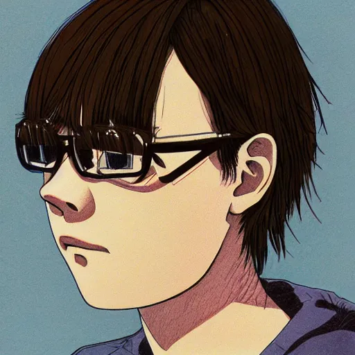 Image similar to a portait of a boy from inio asano, detailed