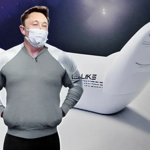 Image similar to elastic mask of elon musk