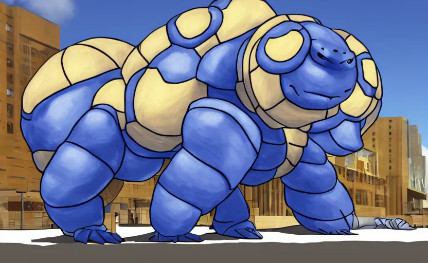 Image similar to blastoise at the shopping mall, pokemon art, perfect shading, detailed, 4 k