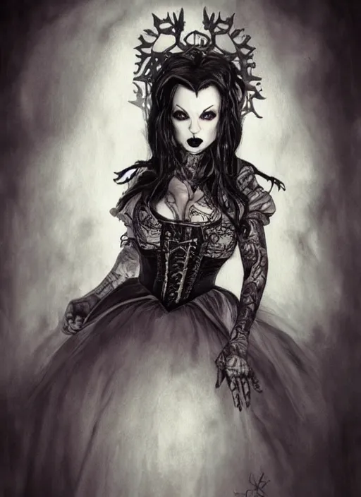 Image similar to portrait, Christy Mack as Gothic Alice in Wonderland, watercolor, dramatic lighting, cinematic, establishing shot, extremely high detail, foto realistic, cinematic lighting, pen and ink, intricate line drawings, by Yoshitaka Amano, Ruan Jia, Kentaro Miura, Artgerm, post processed, concept art, artstation, matte painting, style by eddie mendoza, raphael lacoste, alex ross