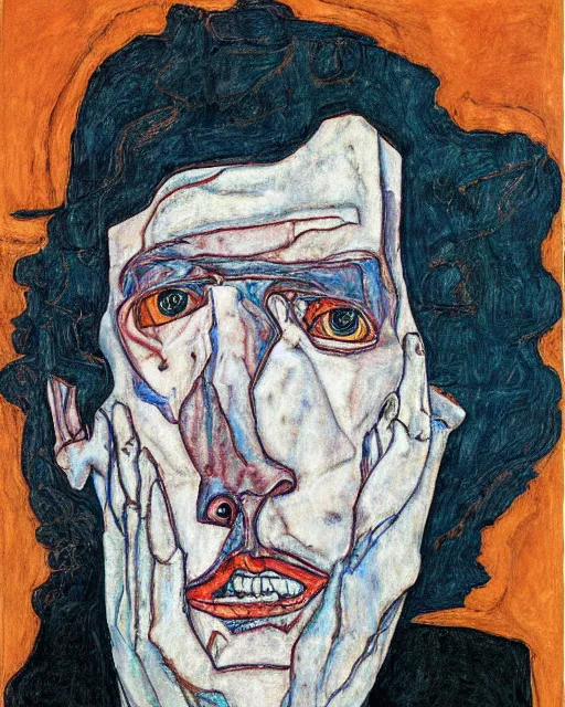 Prompt: portrait of evil roger waters by egon schiele in the style of greg rutkowski