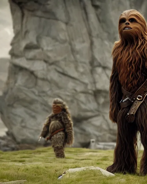 Prompt: Chewbacca as The Hound in Game of Thrones