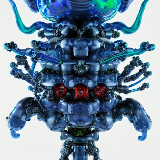 Image similar to drippy liquid metal combat mecha, gouf evangelion, liquid mechanical exoskeleton wearing swirling hardsurface armour, by spider zero, benoit b. mandelbrot, jeff koons, chihuly, trending on artstation # chihuly # evagelion # chihuly