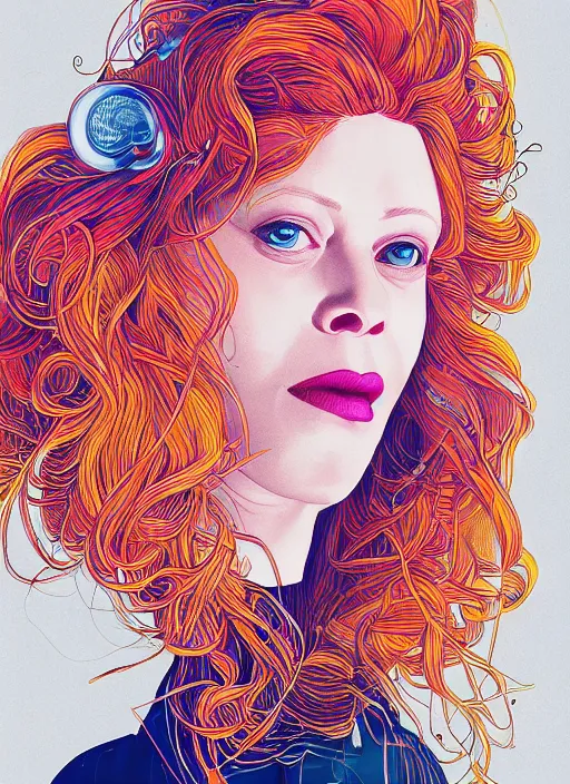 Prompt: closeup portrait of natasha lyonne, an ultrafine detailed illustration by james jean, intricate linework, bright colors, final fantasy, behance contest winner, vanitas, angular, altermodern, unreal engine 5 highly rendered, global illumination, radiant light, detailed and intricate environment