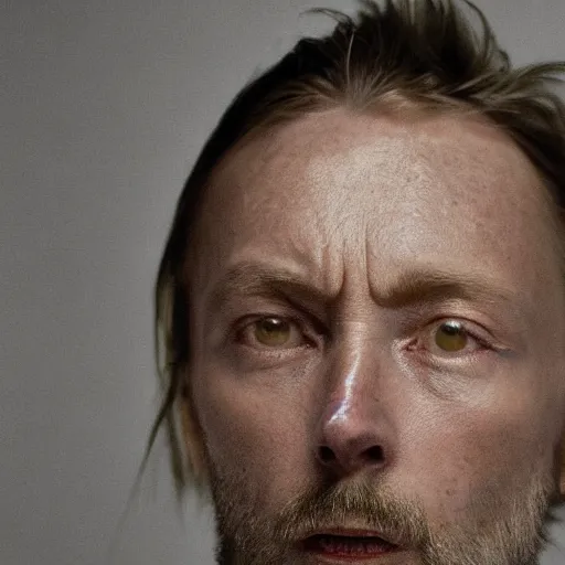 Prompt: thom yorke different, ultrafine detail, hyper realistic face, beautiful eyes, chiaroscuro, associated press photo, eyes reflecting into eyes reflecting into infinity