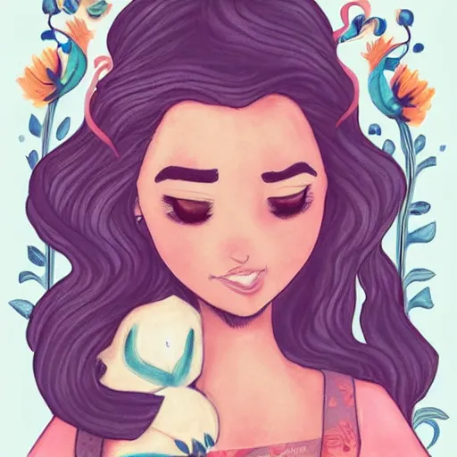 Prompt: the next Disney princess art by Laia Lopez.