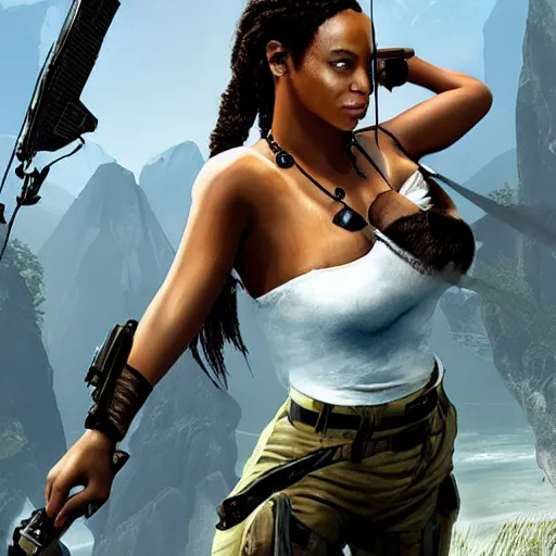 Image similar to beyonce as lara croft