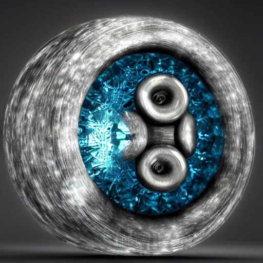 Image similar to a yoyo made of crystal, concept art, realistic 4 k.