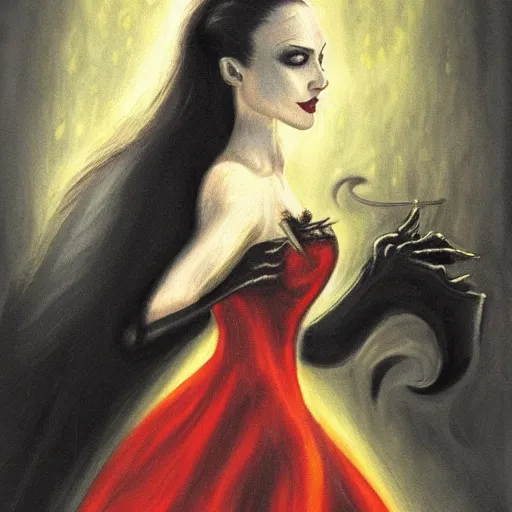 Image similar to elegant vampire on dark horse, flames, thunder, barovian, medieval