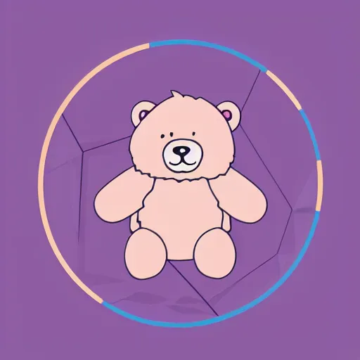 Image similar to a cute pink fluffy vector podcast logo of a streaming bear, golden ratio, iconic, award winning, line art, bold, playful